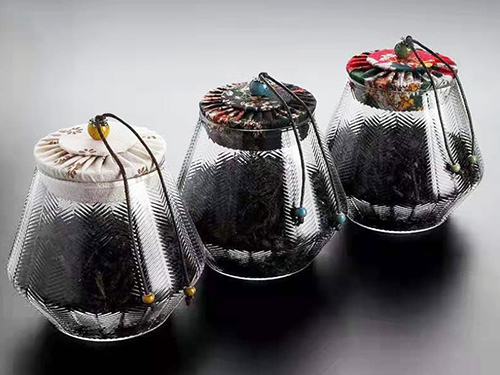 锤纹玻璃茶叶储物罐